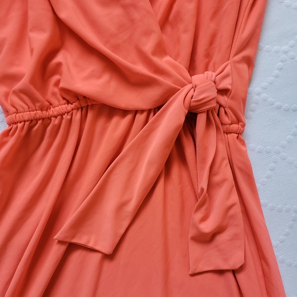 🌵🌵Tahari Orange Faux Tie Dress - Picture 4 of 5